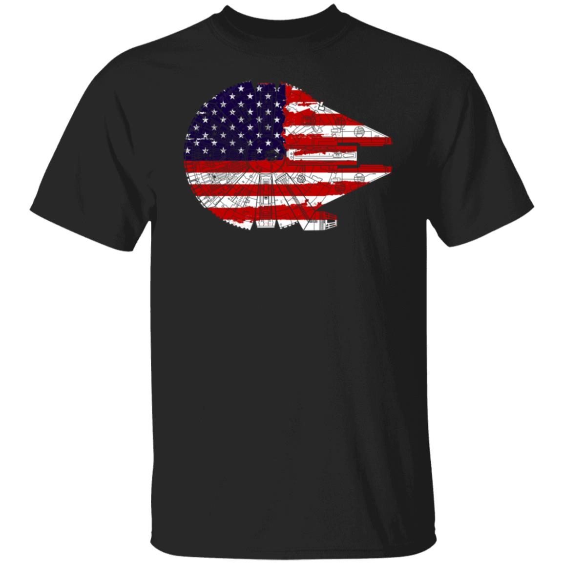 Mark Hamill The American Flag Star Wars Millennium Falcon Us Space Force Shirt