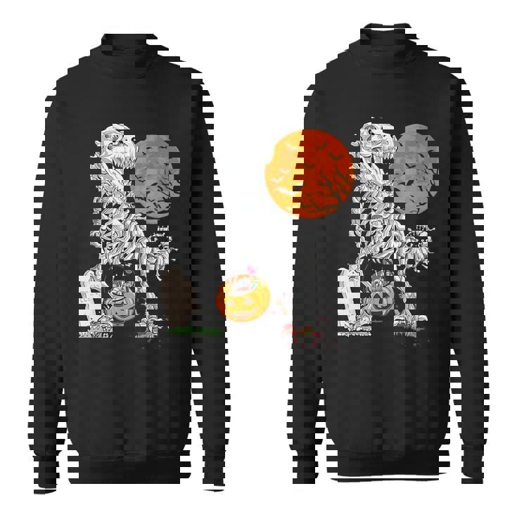 halloween dinosaur skeleton t rex scary pumpkin moon costume sweatshirt 20231004111957 cuovw3yu
