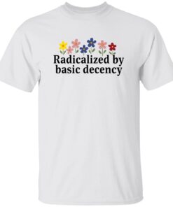 Floral Retro Radicalized by Basic Decency Print V-Neck T-Shirt