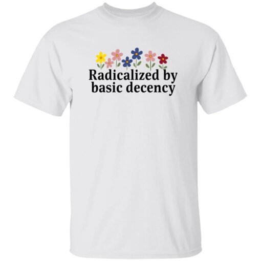 Floral Retro Radicalized by Basic Decency Print V-Neck T-Shirt