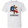 Retro Texas Strong Faith Cross Print T-Shirt