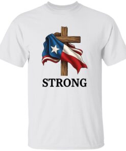 Retro Texas Strong Faith Cross Print T-Shirt