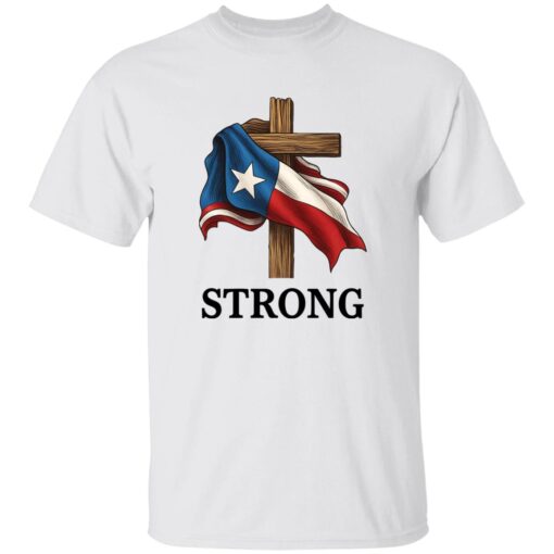 Retro Texas Strong Faith Cross Print T-Shirt